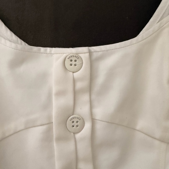 Versace Cream Sleeveless Scoop Neck Dress - Picture 3 of 12